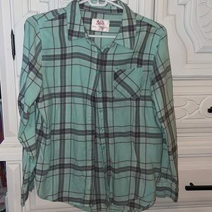 Plaid button up from Justice size 14-16